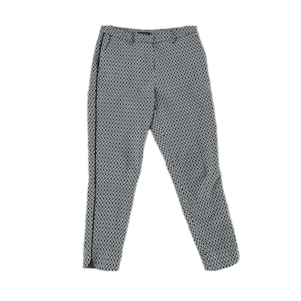 CLEARANCE Mario Serrani ankle pants black & white diamond pattern maximalist